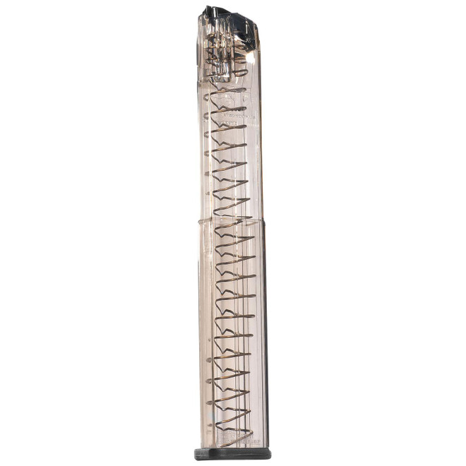 ETS Group SMKGLK1840 Pistol Mags 40rd Extended 9mm Luger Compatible w/ Glock 17/19/26/45/18/19X/34 Smoke Polymer