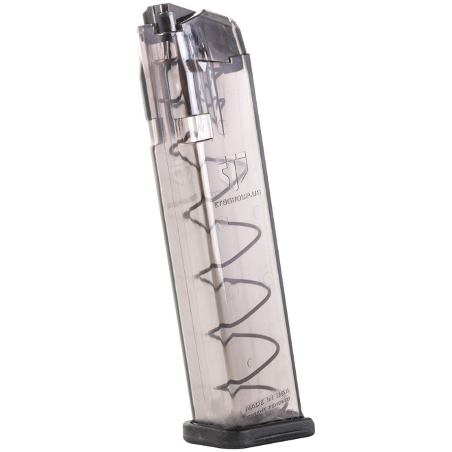 ETS Group SMKGLK922 Pistol Mags Competition Legal 22rd Extended 9mm Luger Compatible w/ Glock 17 Smoke Polymer