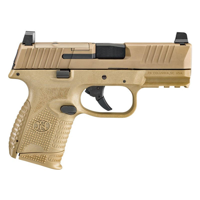 FN 66100575 509C MRD 9mm Luger 10+1 3.70" Black Recessed Target Crown Steel Barrel, Flat Dark Earth PVD Optic Ready/Serrated Steel Slide & Polymer Frame w/Picatinny Rail, Ambidextrous
