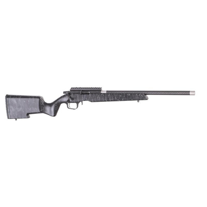 Christensen Arms 8011201400 Ranger Full Size 17 HMR 9+1, 18" Black Carbon Fiber Threaded Barrel, Black Anodized Aluminum Receiver, Black w/Gray Webbing Fixed w/Aluminum Pillars Stock