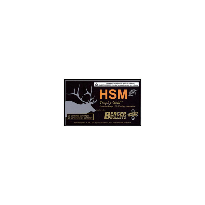 HSM 270WSM130VLD Trophy Gold Extended Range 270 WSM 130 gr Berger Hunting VLD Match 20 Per Box/ 25 Case