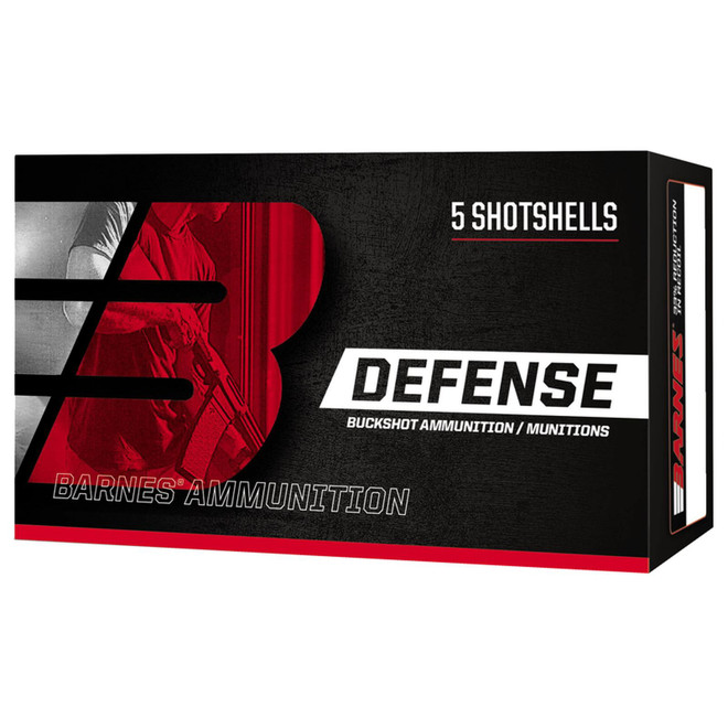 Barnes Bullets 32012 Defense 12Gauge 2.75" 21Pellets 4Buck Shot 5 Per Box/20 Case