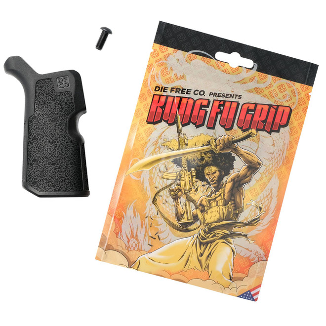 Die Free Co Llc KFGBLK Kung Fu Grip Black Nylon Fits AR15/M4/AR10/SR25