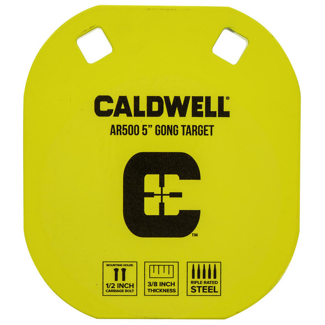 Caldwell 1116700 Gong 5" Yellow AR500 Steel 0.38" Thick Hanging