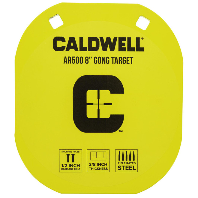 Caldwell 1116703 Gong 8" Yellow AR500 Steel 0.38" Thick Hanging
