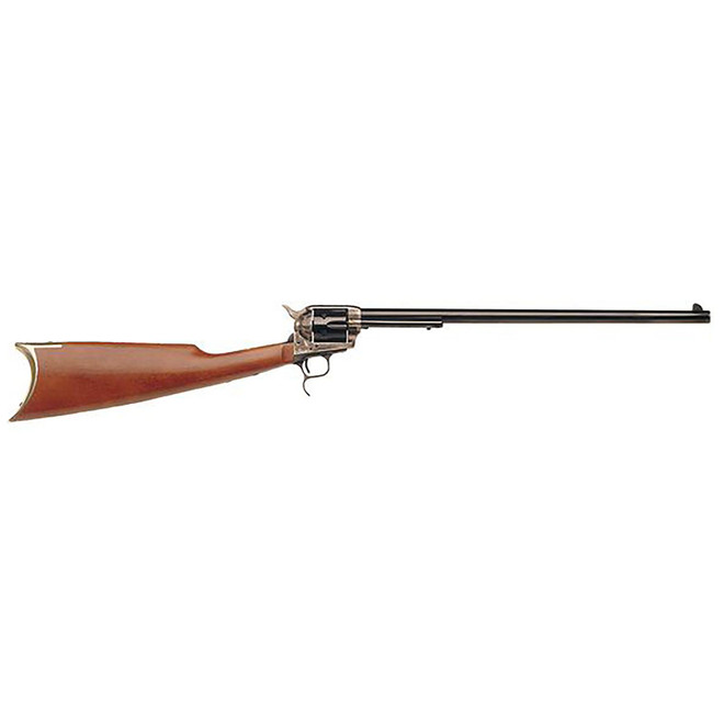 Cimarron MP419 Revolving Carbine Full Size 45 Colt (Long Colt) 6 Shot 18" Blued Stainless Steel Barrel, Color Case Hardened Stainless Steel Receiver, Walnut Shoulder Stock, Right Hand