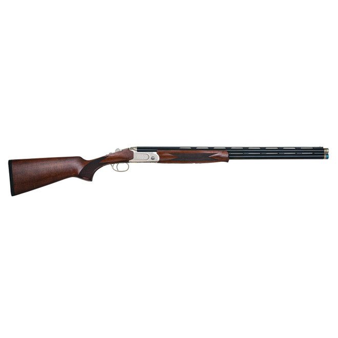Mossberg 75480 Gold Reserve Full Size 410 Bore Break Open 3" 2rd 26" Blue Polished Vent Rib Barrel, Silver Polished Engraved Stainless Steel Receiver, Black Grade A Walnut Fixed Stock, Right Hand