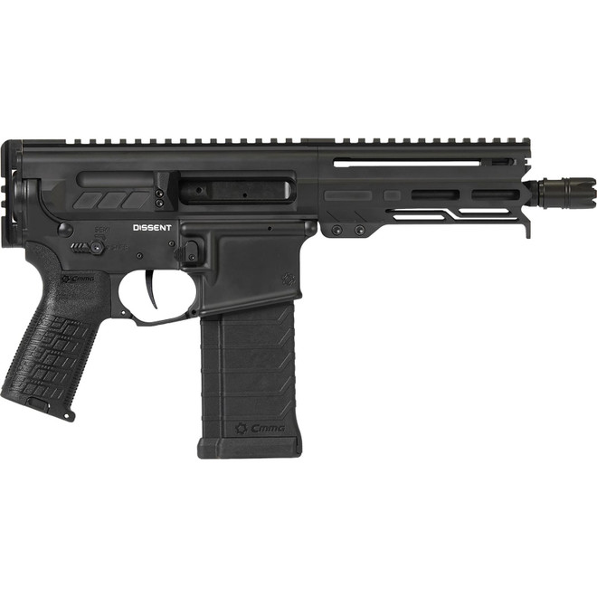 CMMG 54AA847AB Dissent 5.7x28mm 32+1 6.50", Black Cerakote Rec, OEM Grip, Picatinny Buffer Adapter, Zeroed Drop-In Single Stage Trigger