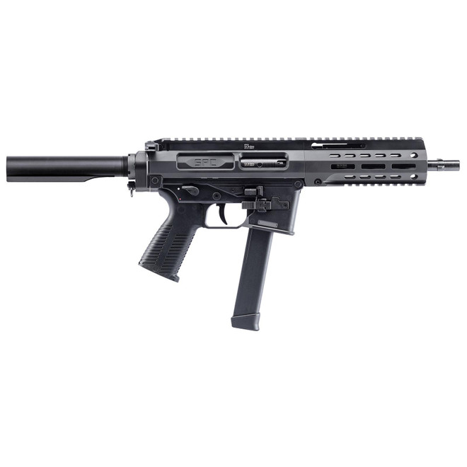 B&T Firearms 500003AB SPC9 9mm Luger 33+1 9.10", Black, Buffer Tube Stock, Polymer Grip (OEM Mag)