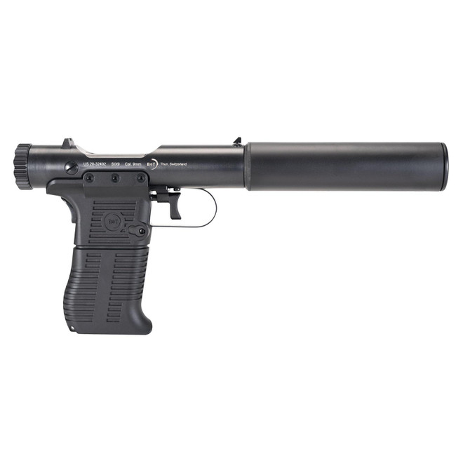 B&T Firearms 410111 Station Six 9mm Luger 9+1 3.50" Barrel/5.10" Suppressor, Black Hard Coat Anodized, Black Pre-Scored Grips