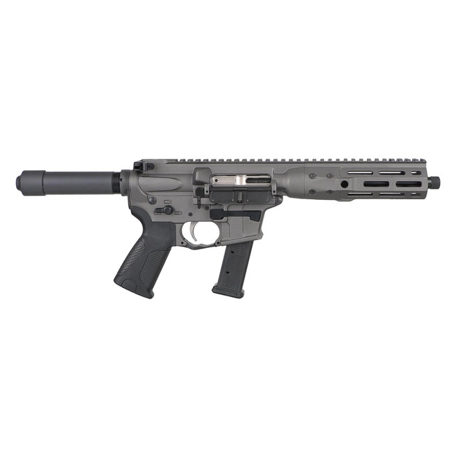 LWRC ICP9TG8 IC-9 9mm Luger 33+1 8.50" Black Nitride Threaded Barrel, M-LOK Handguard, Tungsten Gray Aluminum Receiver w/Integrated Rail Base, Black Pistol Tube, LWRC Ultra Combat Grip, Ambidextrous