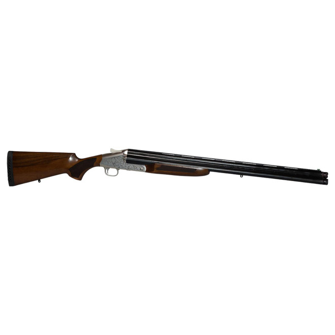 ATI ATIGKOF123B28 3B 12 Gauge 3.50" 3 Shot 28" Vent Rib Barrel, Engraved Silver Receiver, Fixed Wood Stock