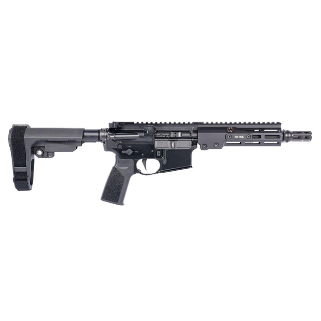 Geissele Automatics 08-518B Super Duty Mod 1 300 Blackout 8" Black Threaded Barrel, Black Aluminum Receiver w/Picatinny Rail, Synthetic SB Tactical SBA3 Brace, Black A17 Grip