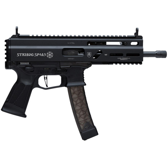Grand Power 8588005808538 SP9A3 Stribog 9mm Luger 30+1 8" Black Threaded Barrel, M-LOK Handguard, Black Aluminum Picatinny Rail Receiver, Rear Picatinny Rail, Black Polymer Grips