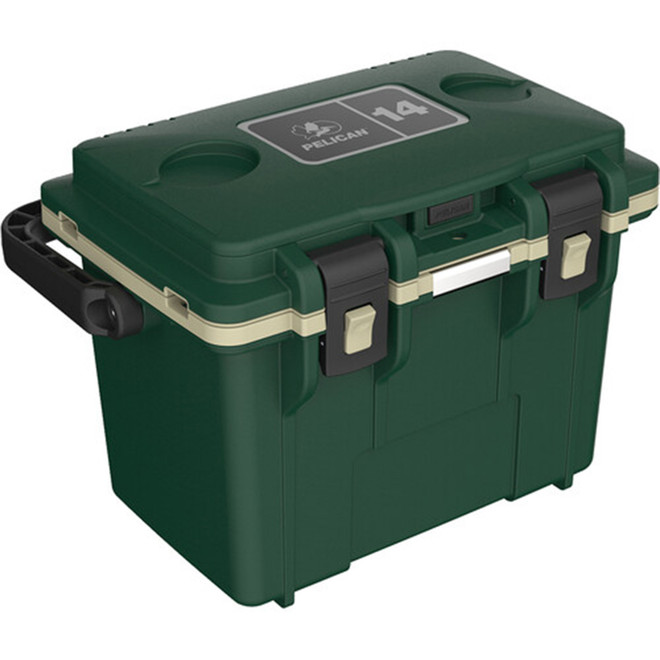 Pelican 14QT Personal Cooler (Hunter Green / Tan)