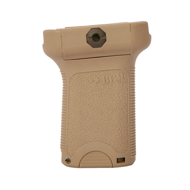 BCM VGSFDE BCMGunfighter Short Vertical Grip Made of Polymer With Flat Dark Earth Aggressive Textured Finish with Storage Compartment for Picatinny Rail