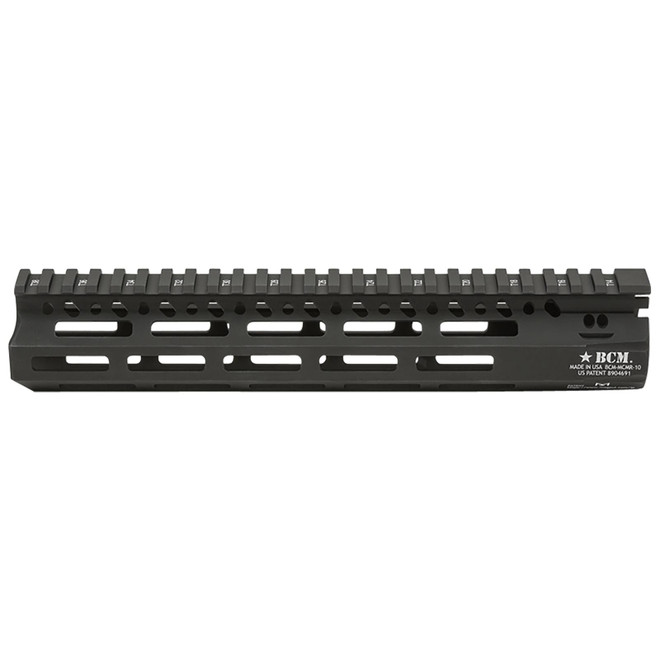 BCM MCMR10556BLK BCMGunfighter MCMR 10" M-LOK, Free-Floating Style Made of Aluminum with Black Anodized Finish for AR-Platform