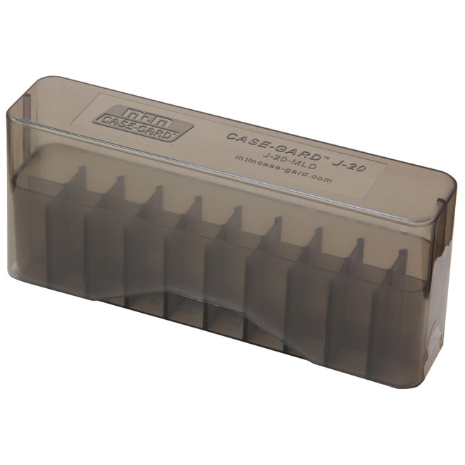 MTM Case-Gard J20MLD41 Slip-Top Ammo Box 30-30 Win/45-70 Gov Clear Smoke Polypropylene 20rd