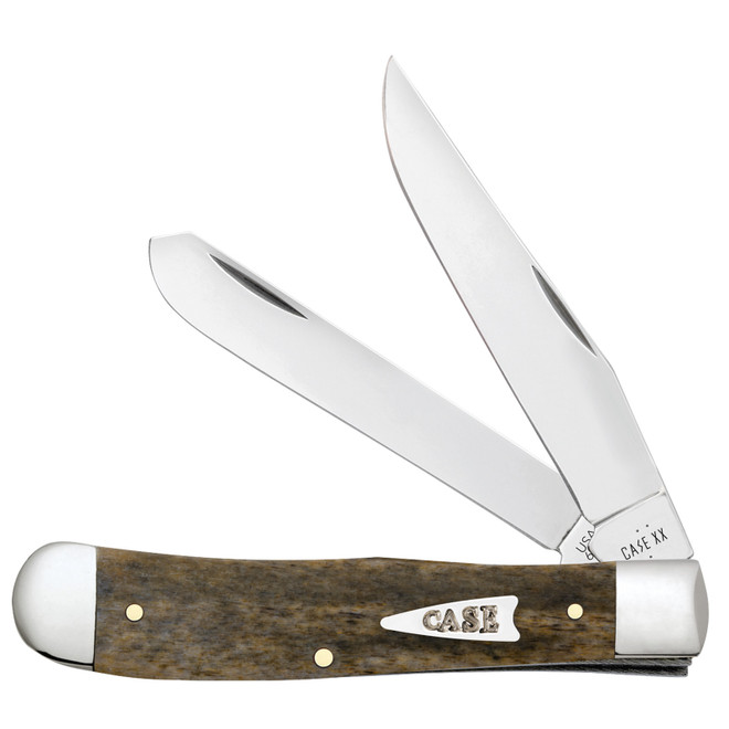 Case XX Trapper SHOT Show Smooth Olive Green Bone 10865 Stainless Pocket Knife