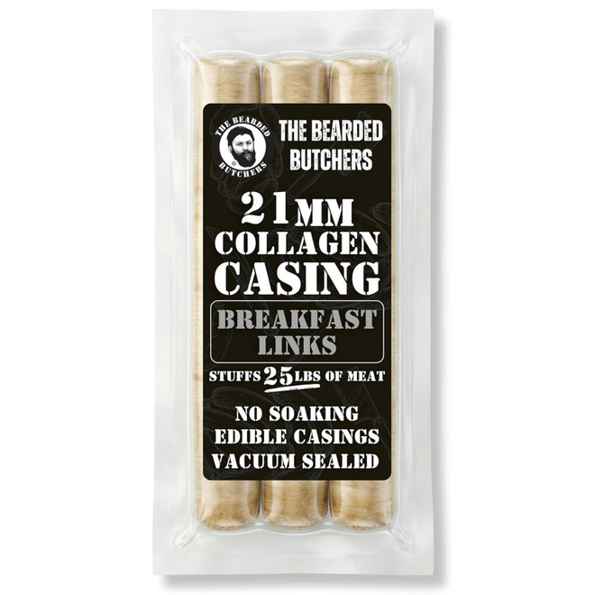 The Bearded Butchers 21mm Collagen Breakfast Link Casings 3-Pack