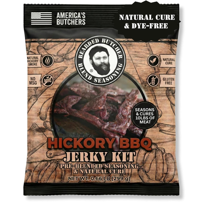 Bearded Butcher Hickory BBQ Jerky Seasoning & Natural Cure Kit 10 lb Yield