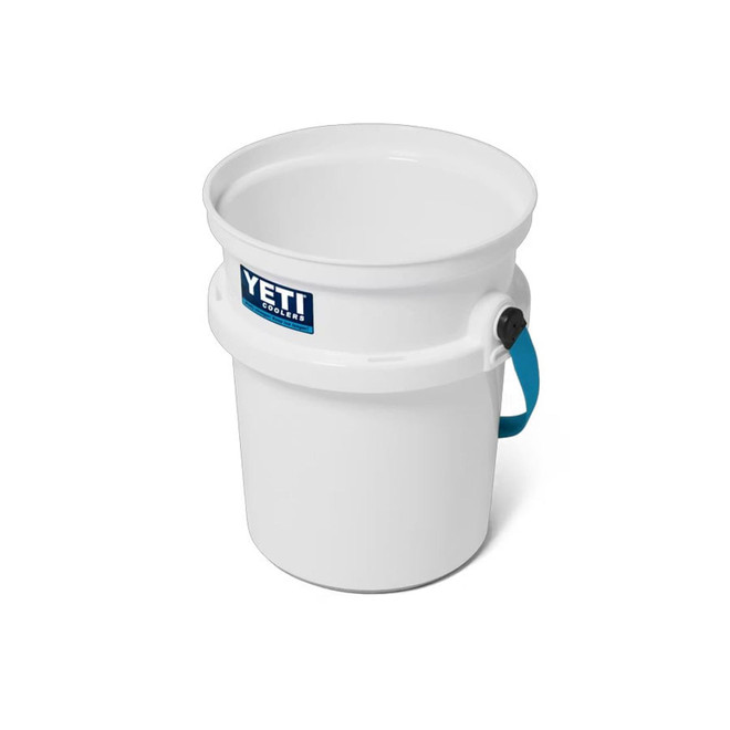 YETI LoadOut 5-Gallon Bucket 20th Anniversary White/Blue