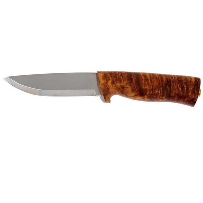 Helle Eggen Fixed Blade Hunting Knife 3.98 in H3LS Curly Birch