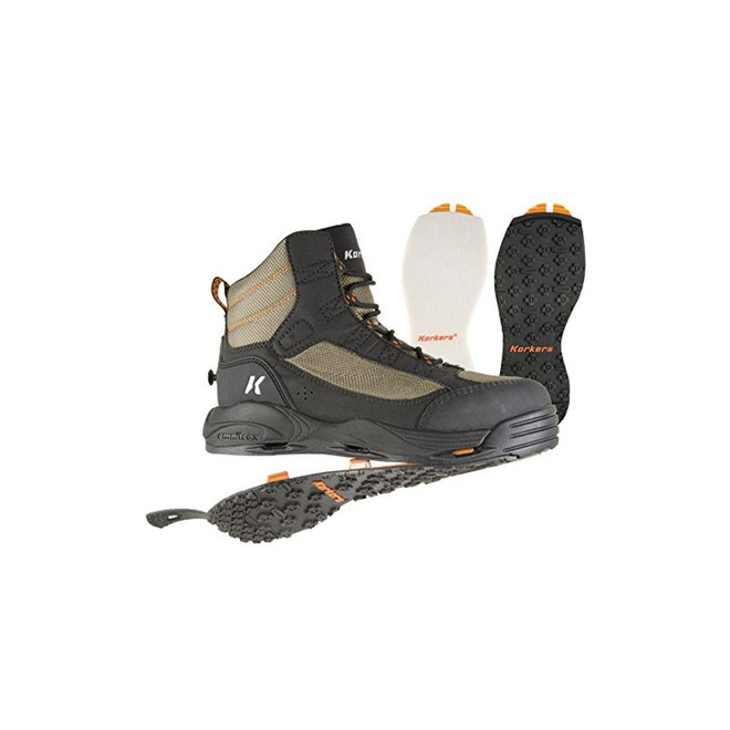 Korkers Greenback Wading Boot Felt & Kling-On Soles Dried Herb/Black Sz 11