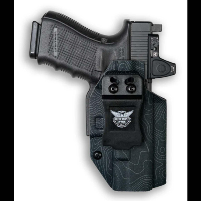 We The People Holsters Glock 19/19X Optic Cut IWB Holster Topographic Gray