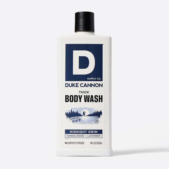 Duke Cannon THICK Body Wash Midnight Swim Sandalwood + Lavender 18 oz