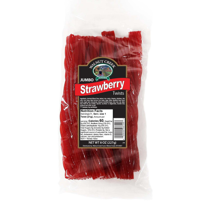 Walnut Creek Foods Jumbo Strawberry Twists Candy 8 oz