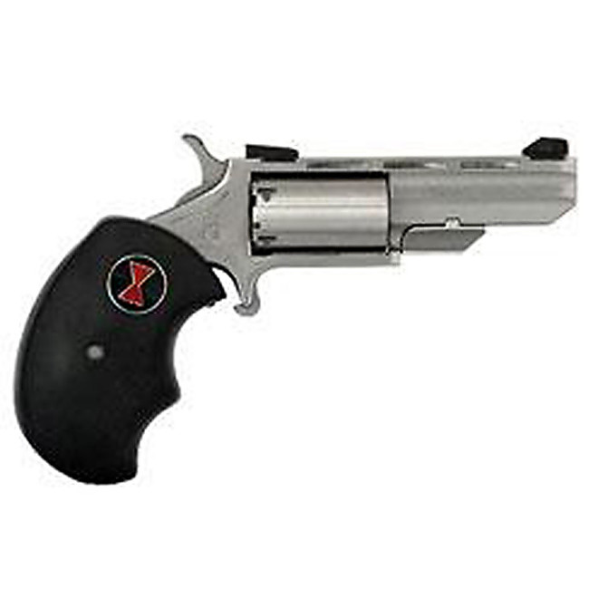 NAA 22 Black Widow 22 Mag 2" 5rd Fixed Sight Black Rubber Grip Stainless