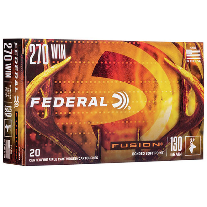 Federal F270FS1 Fusion 270 Winchester 130 GR Fusion Soft Point 20 Box