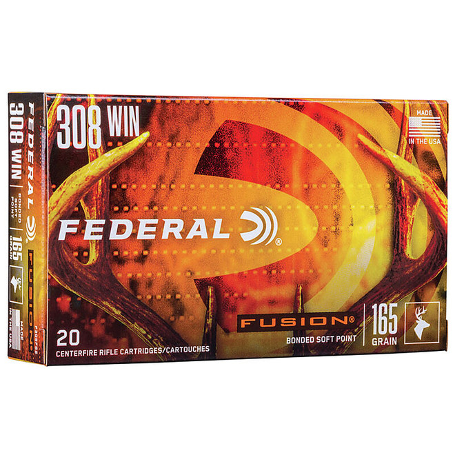 Federal F308FS2 Fusion 308 Win7.62 NATO 165 GR Fusion Soft Point 20 Box