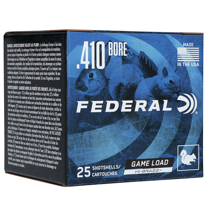 Federal H4126 GameShok Upland 410 Gauge 2.5 12 oz 6 Shot 25 Box