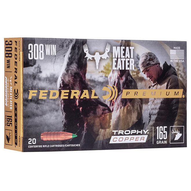 Federal P308TC2 Premium 308 Winchester 165 GR Trophy Copper TC 20 Box
