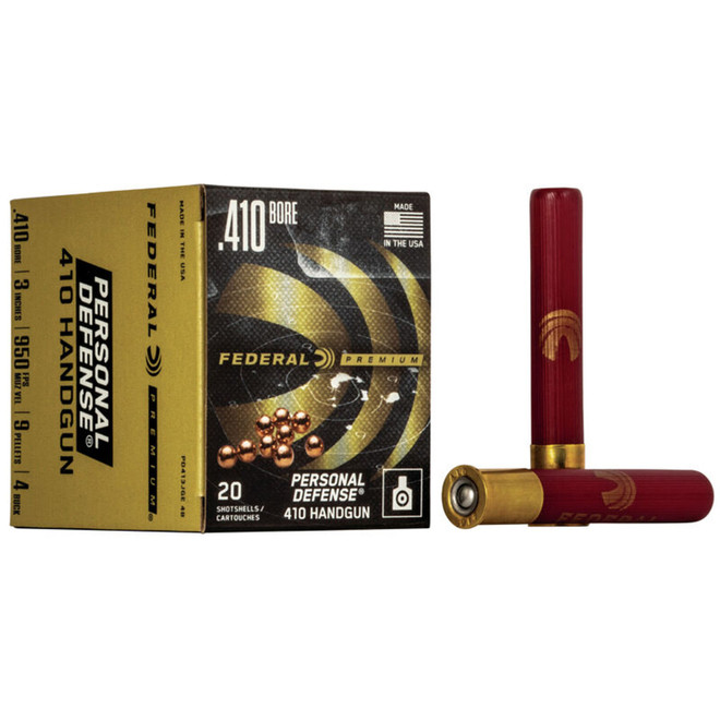 Federal PD413JGE4B Premium Personal Defense 410 Bore 3 9 Pellets 4 Buck Shot 20 Box