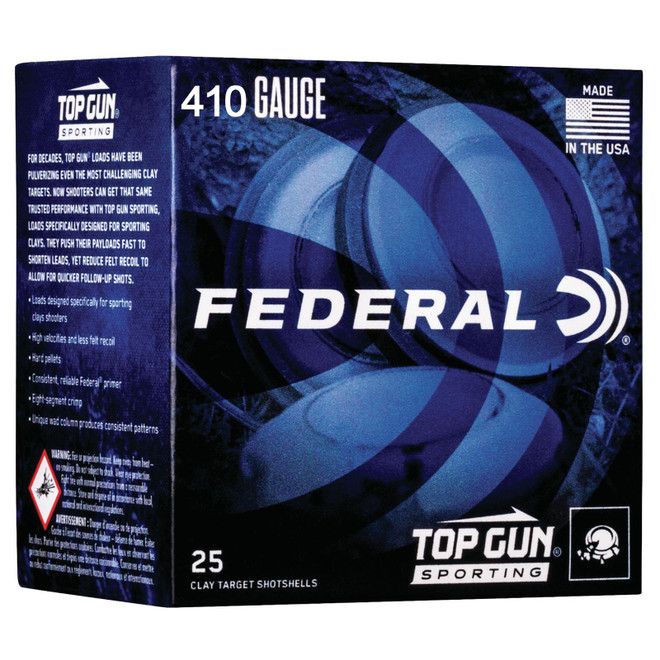 Federal TGS412148 Top Gun Sporting 410 Gauge 2.75 12 oz 8 Shot 25 Box