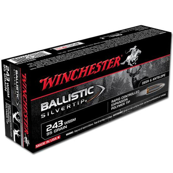 Winchester Ammo SBST243SSA Ballistic Silvertip 243 WSSM 95 GR Polymer Tip 20 Box