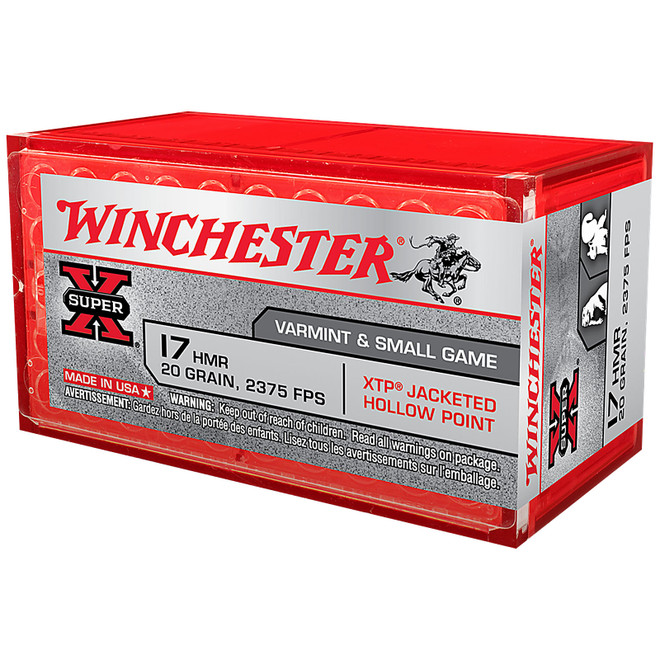 Winchester Ammo X17HMR1 SuperX 17 HMR 20 GR Jacketed Hollow Point JHP 50 Box