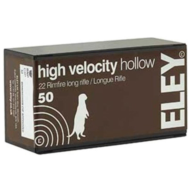 Eley High Velocity Hollow 22 LR 50 Rounds 40 Grain HP 1250 fps
