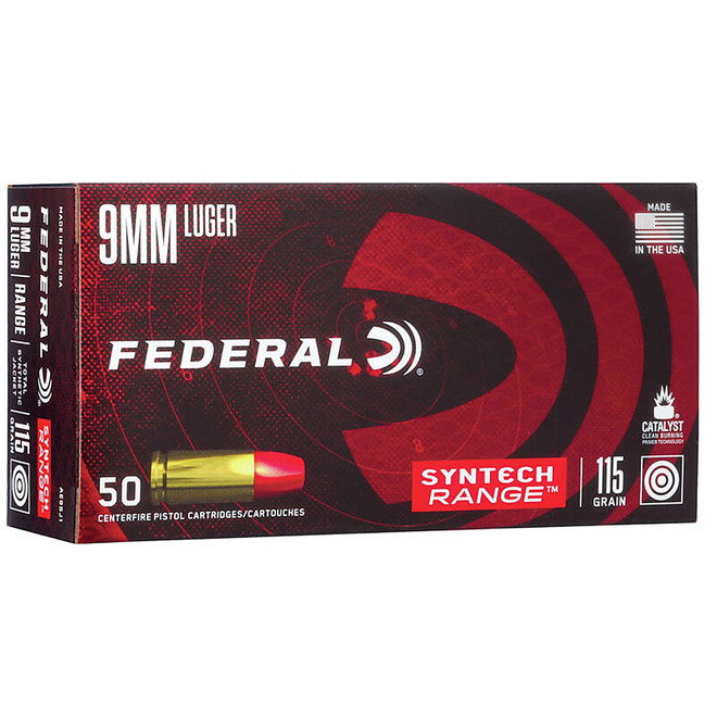 Federal AE9SJI American Eagle 9mm Luger 115 gr Total Syntech Jacket Round Nose (TSJRN) 50 Bx/ 10 Cs