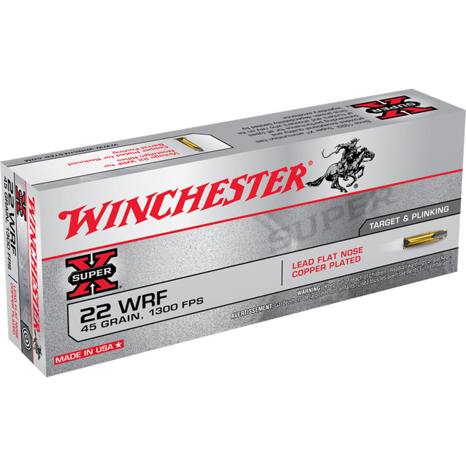 Winchester Ammo 22WRF Super-X 22 WRF 45 gr Lead Flat Nose (LFN) 50 Bx/ 50 Cs