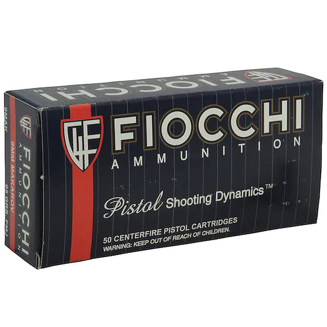 Fiocchi Pistol Shooting Dynamics 9mm Makarov Ammunition 50 Rounds