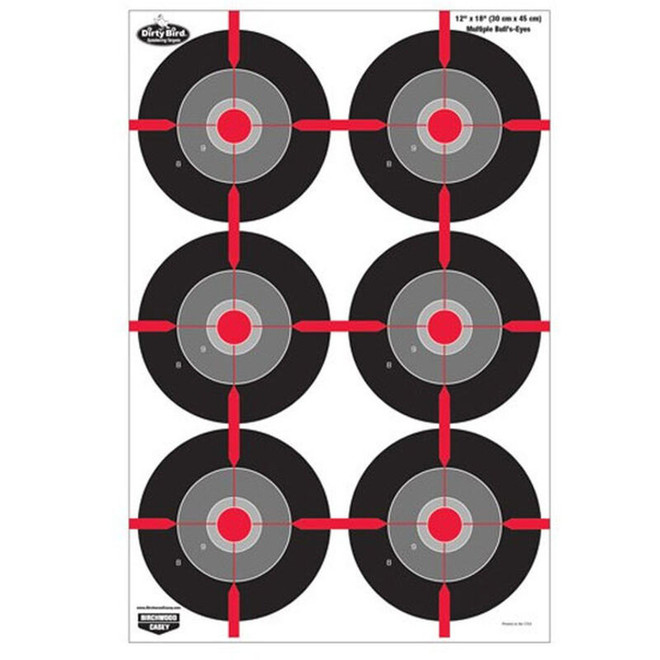 Birchwood Casey Dirty Bird Hanging Tagboard 12" x 18" Bullseye 8 Pack 35705