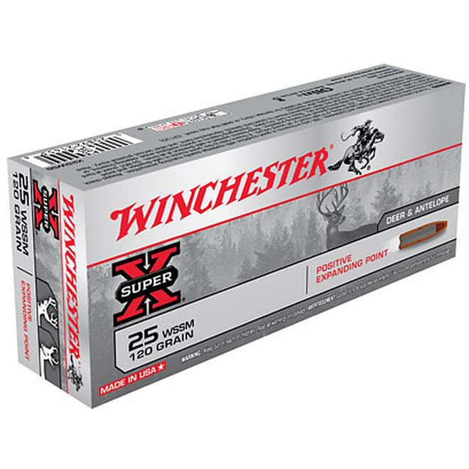 Winchester X25WSSM Super-X .25 WSSM 120 gr Positive Expanding Point 20 Rounds