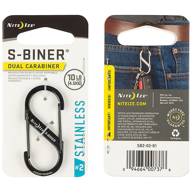 NITE IZE S-Biner Dual Carabiner #2 Black