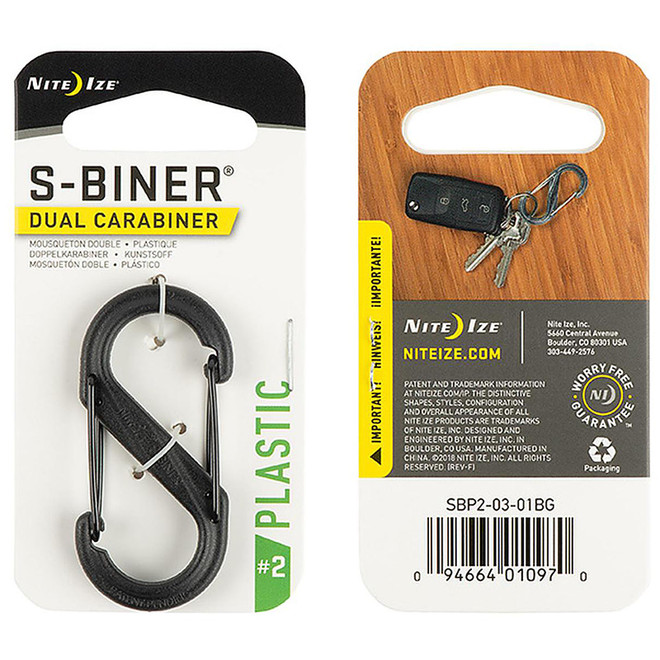 NITE IZE S-Biner Plastic Dual Carabiner #2 Black