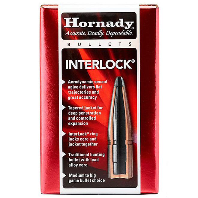 HORNADY 3075 30 CAL .308 180 GR RN INTERLOCK 100 CT.