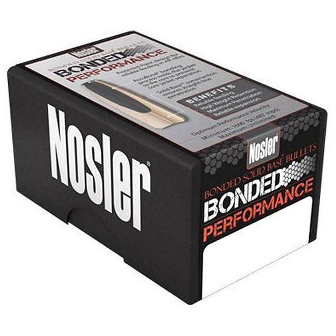 Nosler Bonded Performance Bullets 30 Caliber (308 Diameter) 168 Grain Protected Point Solid Base Box of 100